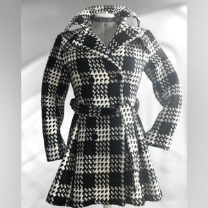 Express checkered/houndstooth wool-blend coat sz sm